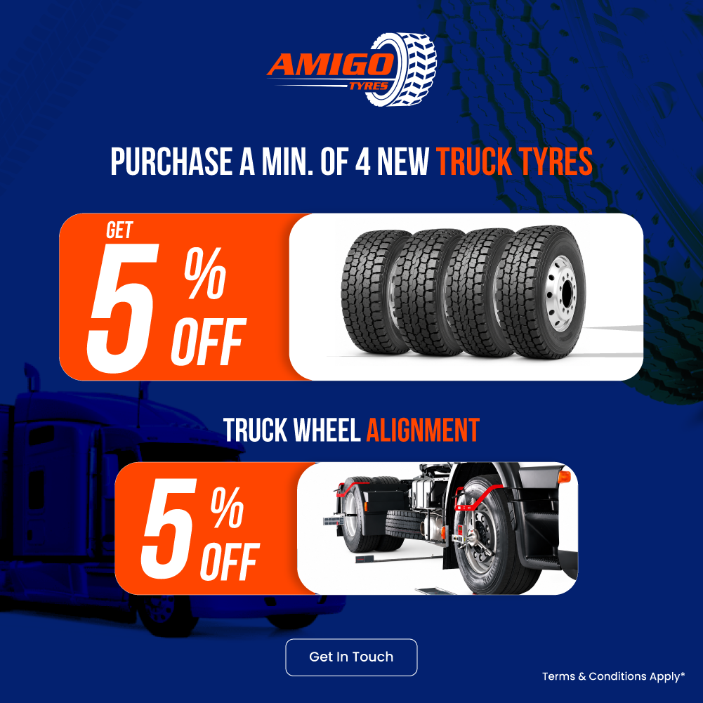 5% off on a purchase of 4 new truck tyres Offer Popup